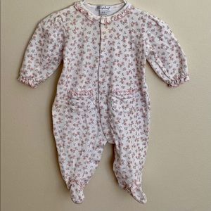 Kissy Kissy | tiny pink flower print ruffle footie